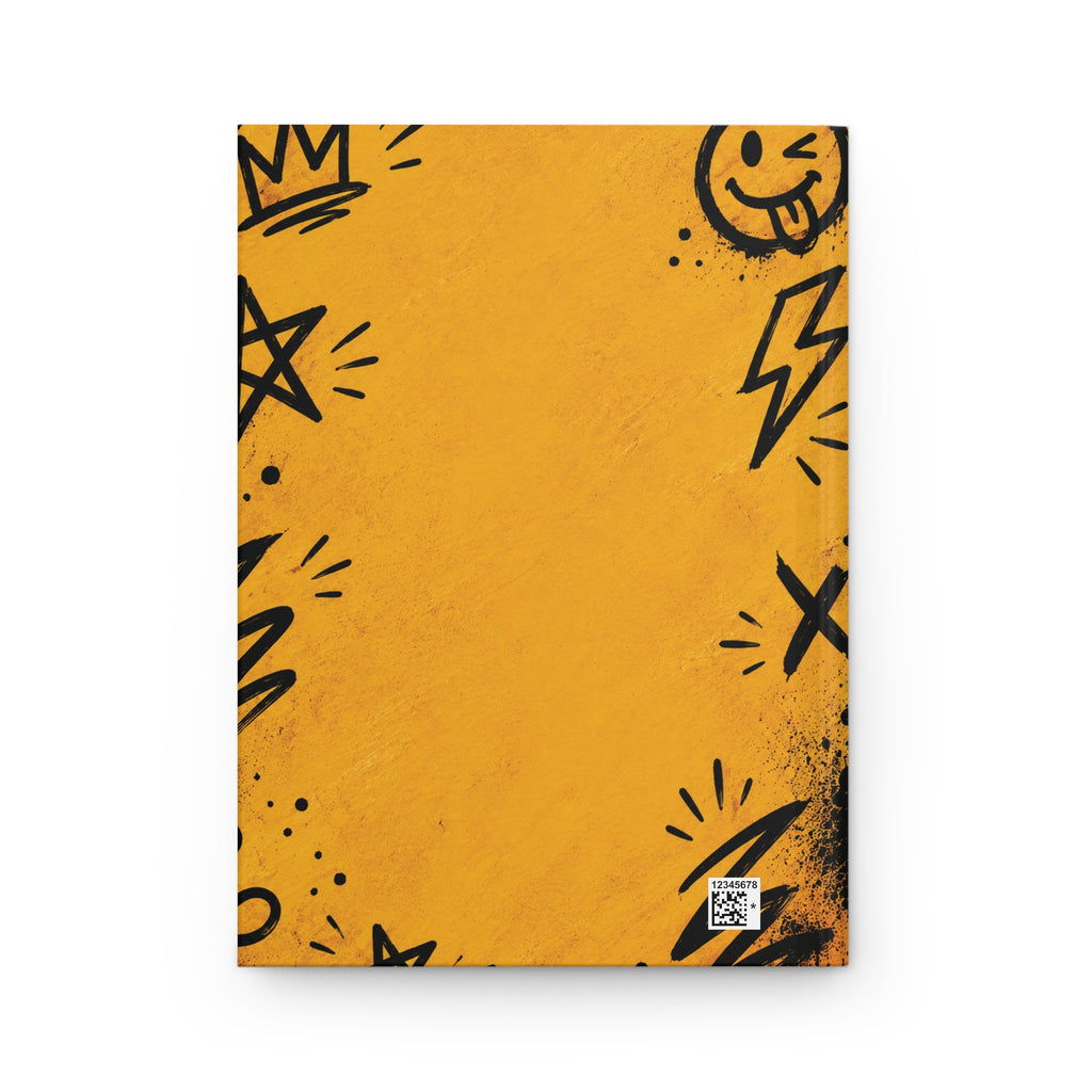 Silly Supplies Co. Hardcover Journal — Yellow Graffiti Notebook