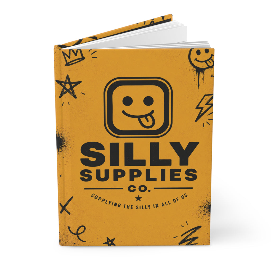 Silly Supplies Co. Hardcover Journal — Yellow Graffiti Notebook
