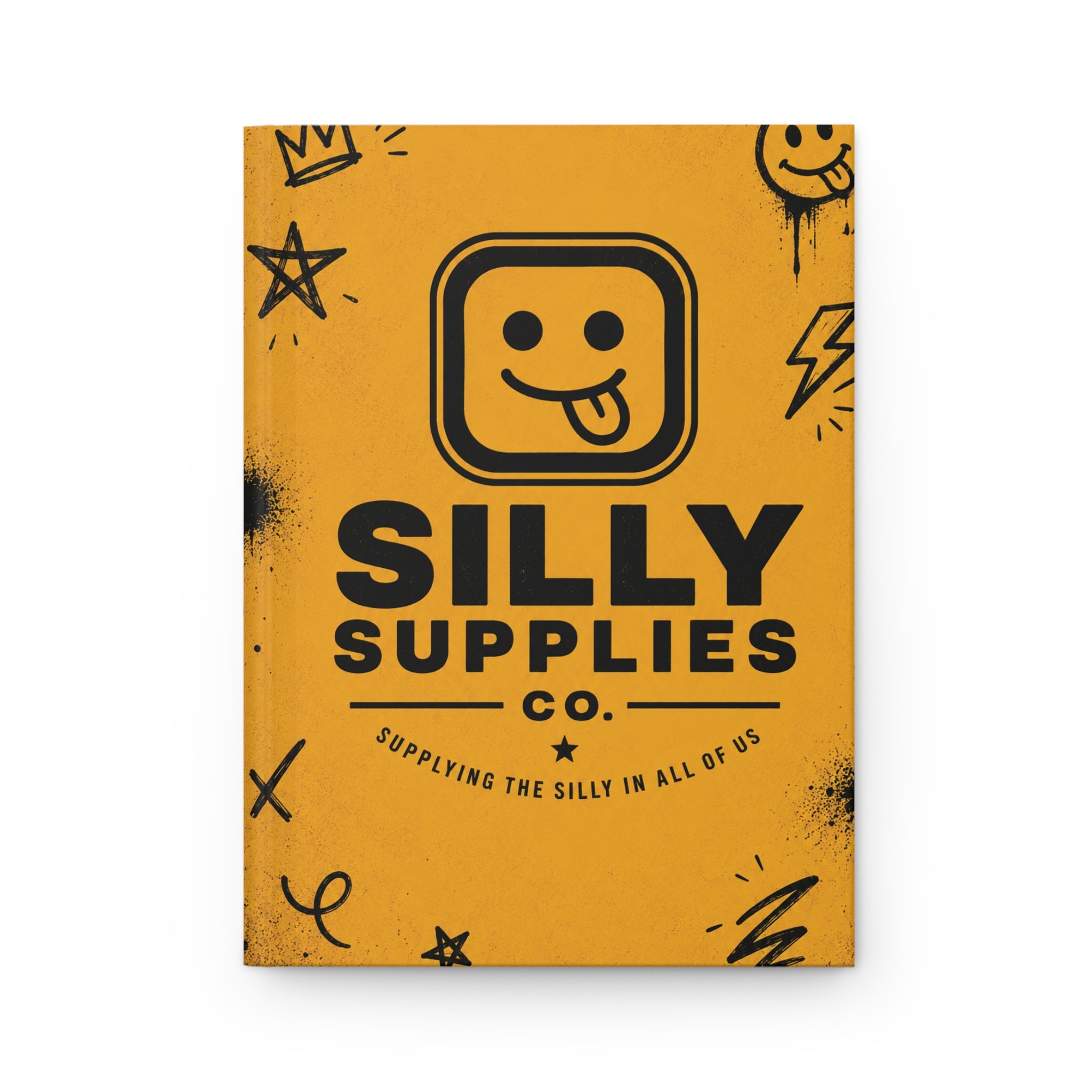 Silly Supplies Co. Hardcover Journal — Yellow Graffiti Notebook